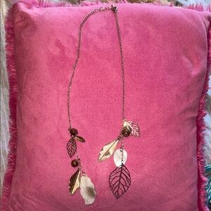 Forever 21 Gold and Silver Leaf Necklace